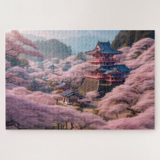 Cherry Blossom - Adembenemend Schilderachtig lands Legpuzzel (Horizontaal)