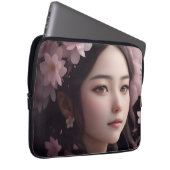 Cherry Blossom Adorned Girl Electronics Bag Laptop Sleeve (Voorkant Rechts)