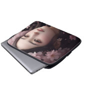 Cherry Blossom Adorned Girl Electronics Bag Laptop Sleeve (Voorkant onderkant)