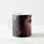 Cherry Blossom Adorned Girl Koffiemok (Voorkant links)