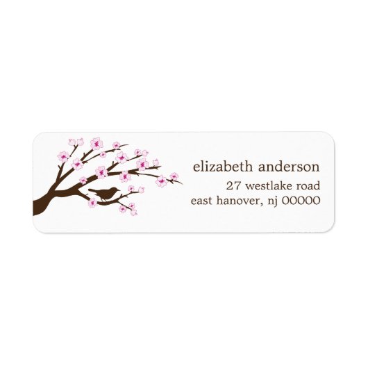 Cherry Blossom Adresetiketten Etiket (Voorkant)