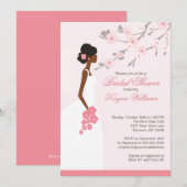 Cherry Blossom African American Vrijgezellenfeest Kaart (Voorkant / Achterkant)