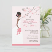 Cherry Blossom African American Vrijgezellenfeest Kaart (Staand voorkant)