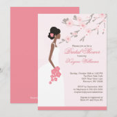 Cherry Blossom African American Vrijgezellenfeest Kaart (Voorkant / Achterkant)