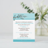 Cherry Blossom Afstuderen aankondiging (aqua) (Staand voorkant)