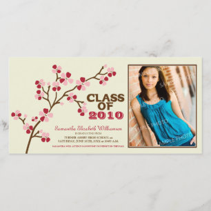 Cherry Blossom Afstuderen Aankondiging (rood)