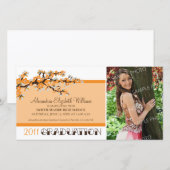 Cherry Blossom Afstuderen Aankondiging (sinaasappe (Voorkant / Achterkant)