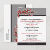 Cherry Blossom Afstuderen Aankondiging (zwart) (Voorkant / Achterkant)