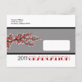 Cherry Blossom Afstuderen Aankondiging (zwart) (Achterkant)