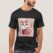Cherry Blossom And Red Panda Work Beautiful Prints T-shirt (Voorkant)