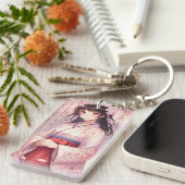 Cherry Blossom Anime Girl Sleutelhanger (Voorkant Rechts)
