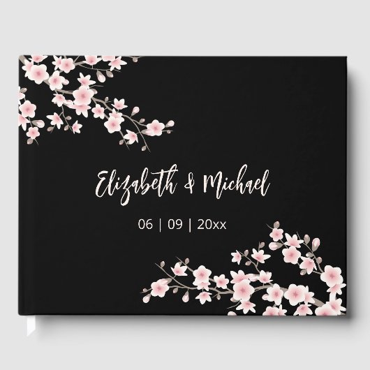 Cherry Blossom Apricot Floral | Wedding Gastenboek (Voorkant)