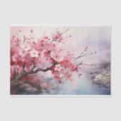 Cherry Blossom Aquarel Tissue Paper Tissuepapier (Voorkant)