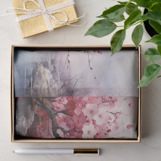 Cherry Blossom Aquarel Tissue Paper Tissuepapier (Geschenk)