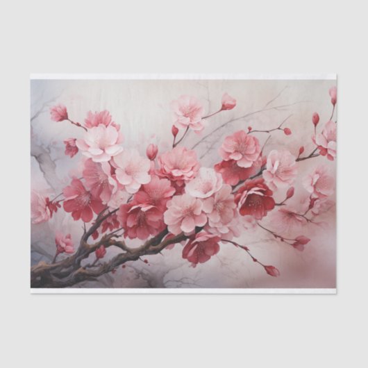 Cherry Blossom Aquarel Tissue Paper Tissuepapier (Voorkant)