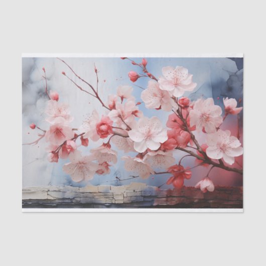 Cherry Blossom Aquarel Tissue Paper Tissuepapier (Voorkant)