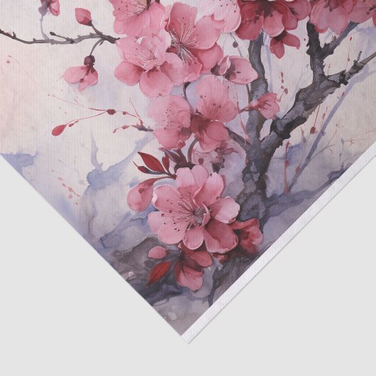 Cherry Blossom Aquarel Tissuepapier (Detail)
