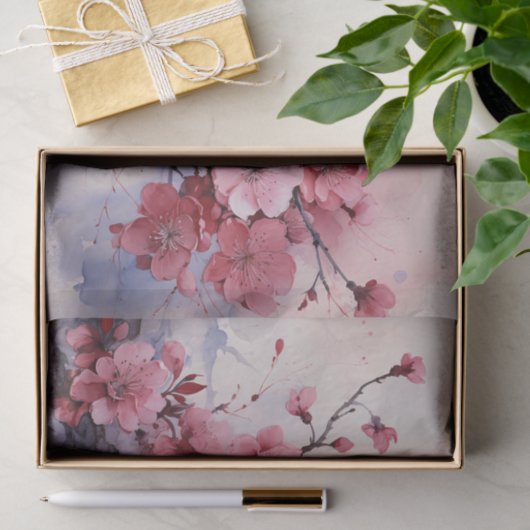 Cherry Blossom Aquarel Tissuepapier (Geschenk)