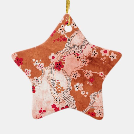 Cherry Blossom Asian Keramisch Ornament (Achterkant)