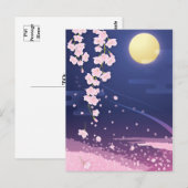 Cherry Blossom Asian Sakura met Night Sky Briefkaart (Voorkant / Achterkant)