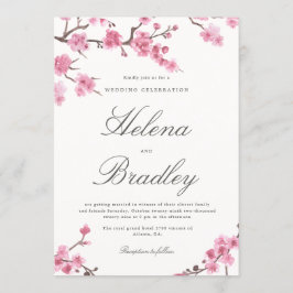 Cherry Blossom Autumn | Uitnodiging tot roze wedde