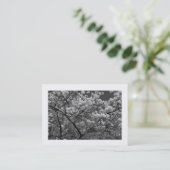 Cherry Blossom B&W (Borded) Visitekaartje (Staand voorkant)
