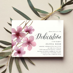 Cherry Blossom   Baby Dedication Invitation Kaart