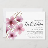 Cherry Blossom | Baby Dedication Invitation Kaart (Voorkant)