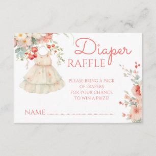 Cherry Blossom Baby Girl Kleding Luier Raffle Informatiekaartje