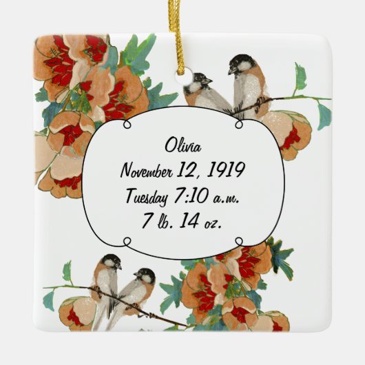  Cherry Blossom Baby Record Keepomwille Keramisch Ornament (Voorkant)