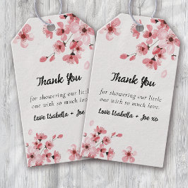 Cherry Blossom Baby shower Bedankt Cadeaulabel