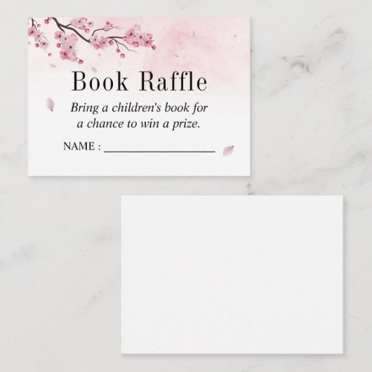 Cherry Blossom Baby shower Boek Raffle Tickets Informatiekaartje (Voorkant / Achterkant)