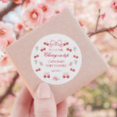Cherry Blossom Baby shower Dank u Sticker