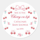 Cherry Blossom Baby shower Dank u Sticker (Voorkant)