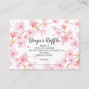 Cherry Blossom Baby shower Diaper Raffle Ticket Informatiekaartje