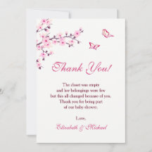 Cherry Blossom Baby shower Downloadbaar Bedankt