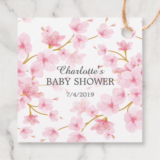 Cherry Blossom Baby shower Favor Gift Label (Achterkant)