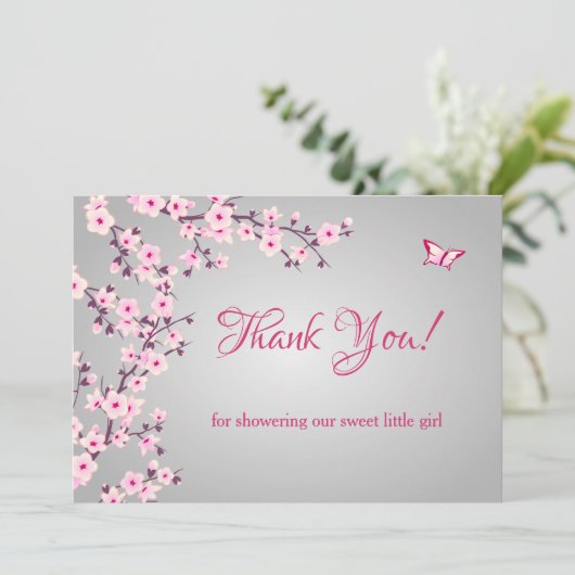 Cherry Blossom Baby shower | Foto bedankt voor je (Staand voorkant)