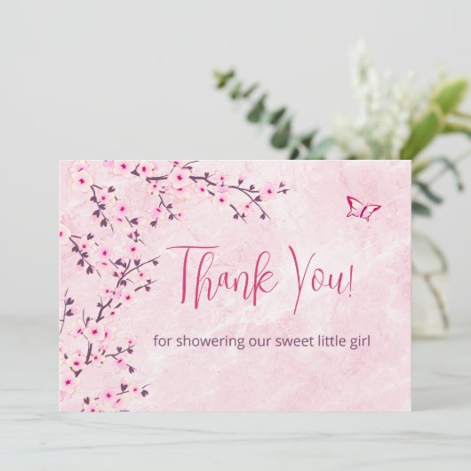 Cherry Blossom Baby shower | Foto bedankt voor je  (Staand voorkant)