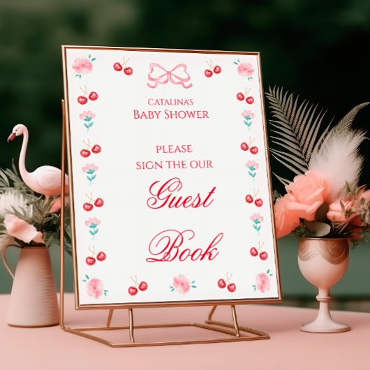 Cherry Blossom Baby shower gastenboek Poster