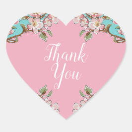 Cherry Blossom Baby shower Hart Sticker