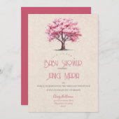 Cherry Blossom Baby shower Invitation Kaart (Voorkant / Achterkant)