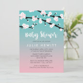 Cherry Blossom Baby shower Kaart (Staand voorkant)