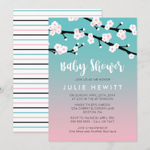 Cherry Blossom Baby shower Kaart