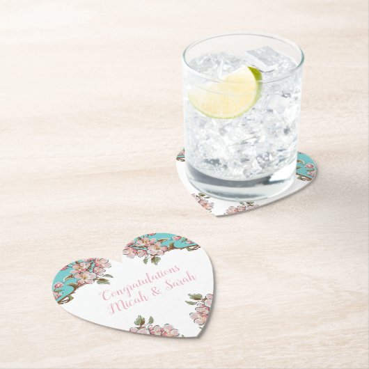 Cherry Blossom Baby shower Kartonnen Onderzetters (Insitu)