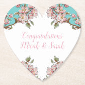 Cherry Blossom Baby shower Kartonnen Onderzetters (Voorkant)