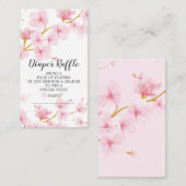 Cherry Blossom Baby shower Luier Raffle Ticket Informatiekaartje (Voorkant / Achterkant)