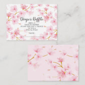 Cherry Blossom Baby shower Luier Raffle Ticket Informatiekaartje (Voorkant / Achterkant)
