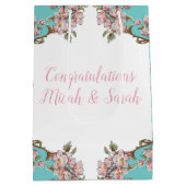 Cherry Blossom Baby shower Medium Cadeauzakje (Achterkant)