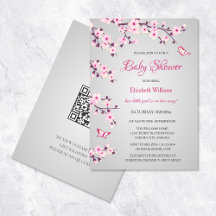 Cherry Blossom Baby shower Pink Grey